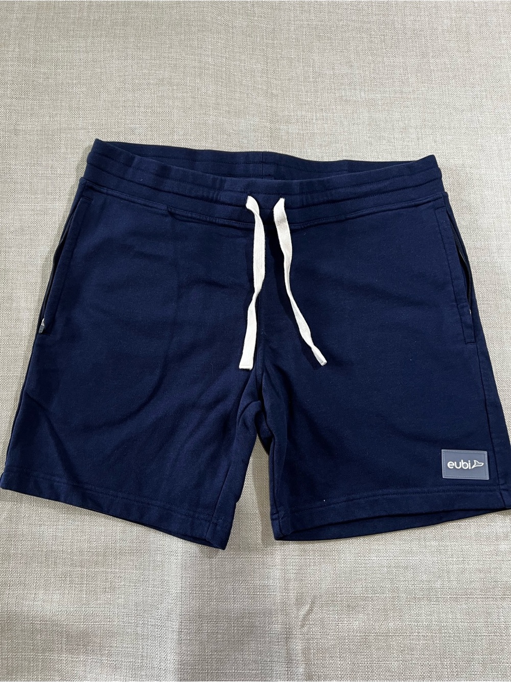 eubi shorts Man  Drawstring Sweat Shorts Blue Size M , Zipper Pockets